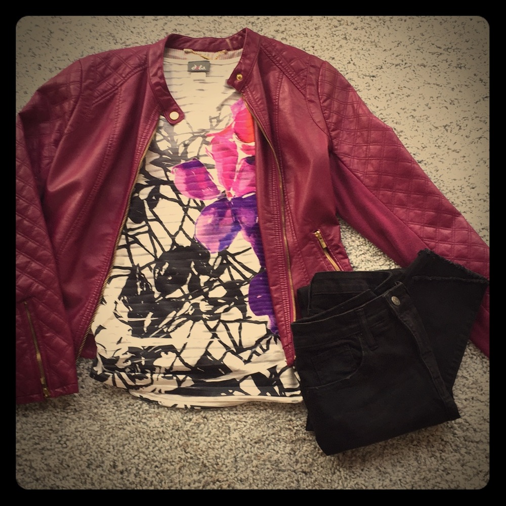 Ribbed floral top